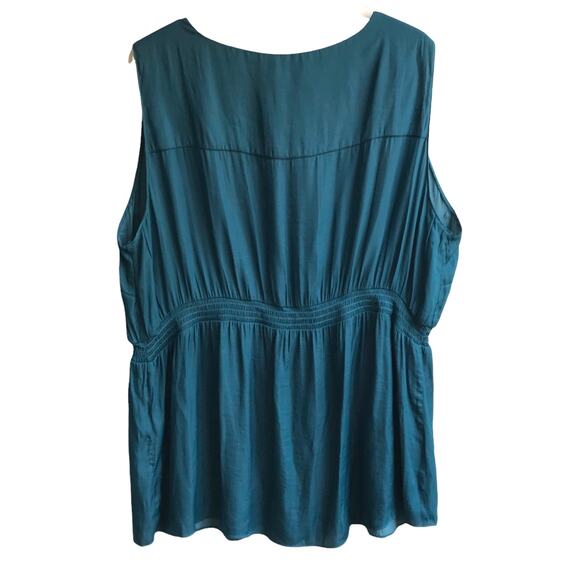 Loralette Embroidered Insert Sleeveless Top Size 3X NWT Teal Blue Boho Tank - Picture 2 of 14